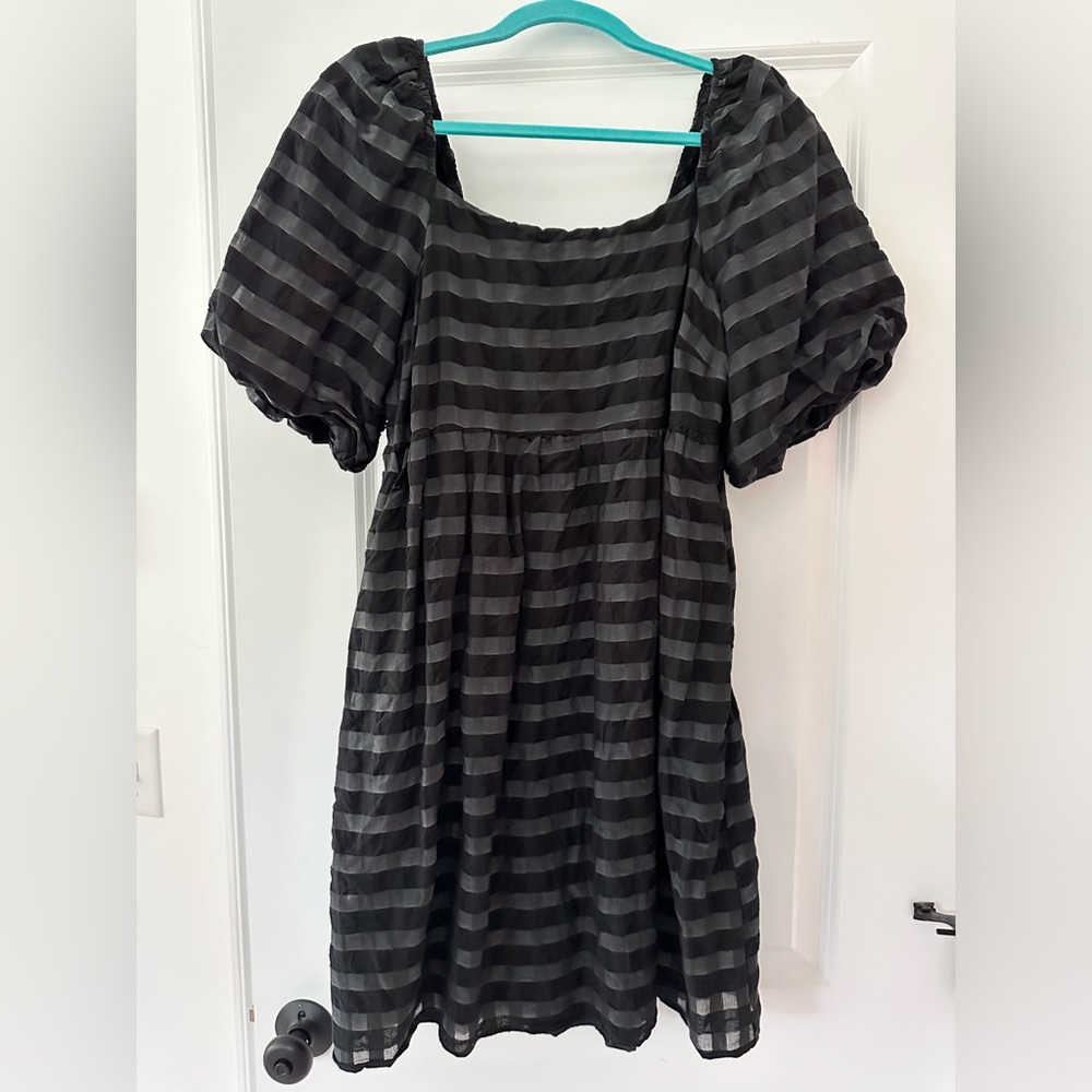 Anthropologie Black gauzy mini dress